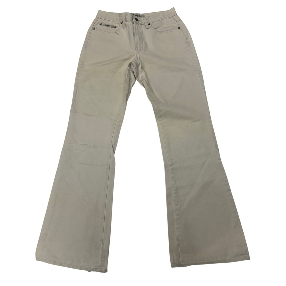 VTG LEI Flare Jeans Beige Y2K Low Rise Denim Pants Size 3 Women